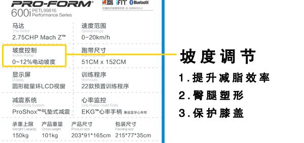 跑步机电动坡度调节功能